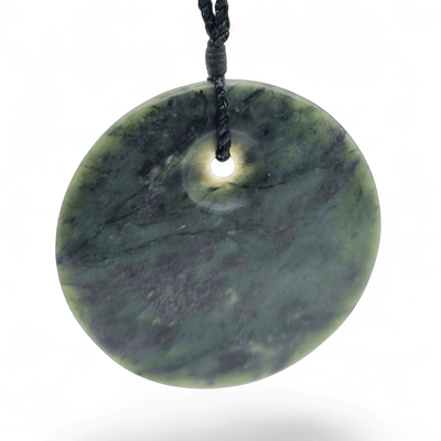 New Zealand Greenstone Pounamu Kopae Circle Pendant  KP003