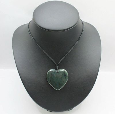 New Zealand Greenstone  Pounamu Manawa Heart Necklace H008
