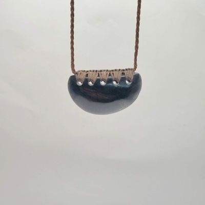 NZ Greenstone Tangiwai Flower Pounamu Breast Plate Necklace BP290