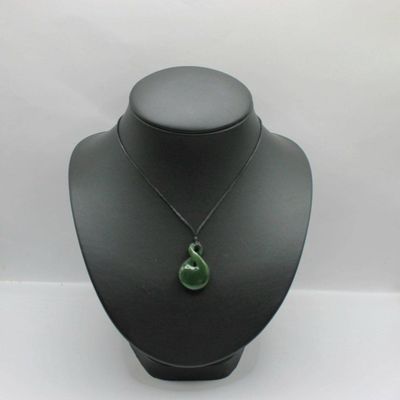 New Zealand Greenstone Pounamu Single Twist Necklace TS500