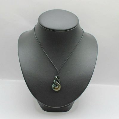 NZ Greenstone Pounamu Pikorua Double Twist Necklace  JT470