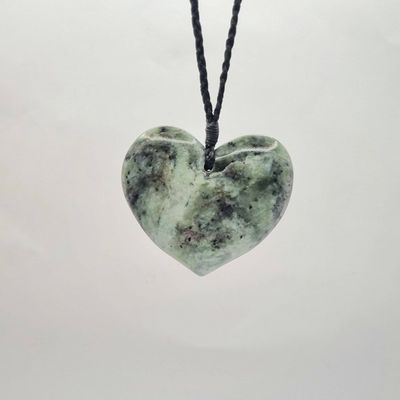 New Zealand Greenstone South Westland Pounamu Heart Necklace  SW01