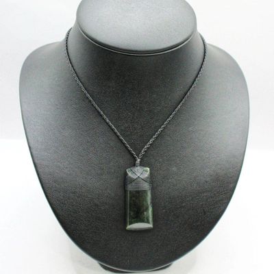 New Zealand Greenstone Kawakawa Mix Pounamu Toki Pendant  RY12