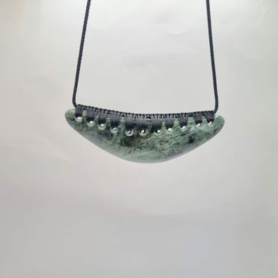 NZ Greenstone Pounamu Breast Plate Necklace  EBP20