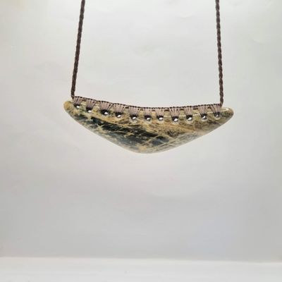 NZ Greenstone Pounamu Breast Plate Necklace  EBP40