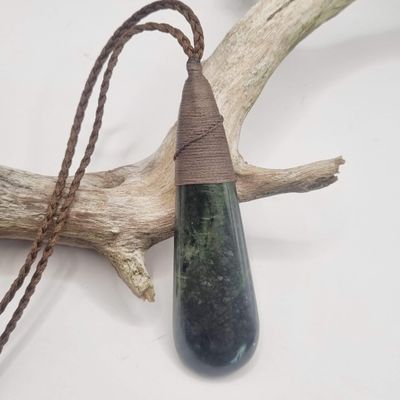 NZ Greenstone Pounamu Roimata Necklace   ROI 800