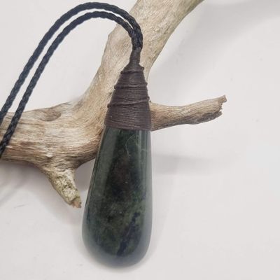 NZ Greenstone Pounamu Roimata Necklace   ROI 24