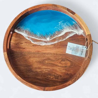 Blue Round Tray