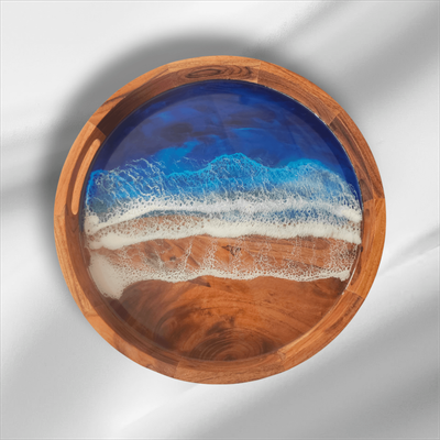 Blue Round Tray Lazy Susan