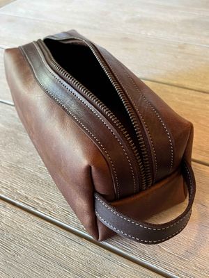 Leather Toiletry / Accessory Bag