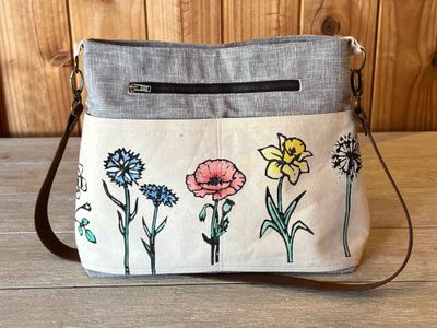 Wildflower Handprinted Fabric Bag