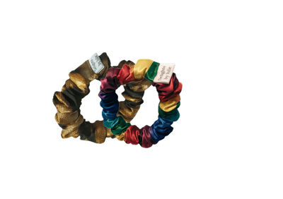 Patterned Petite Satin Scrunchies