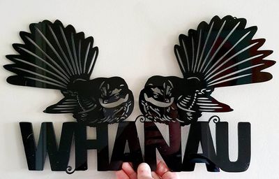 Fantail whanau wall art