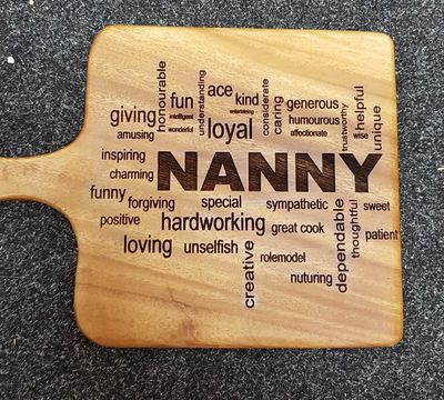 Chopping board name &amp; words