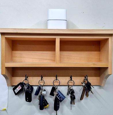 Solid wood key shelf
