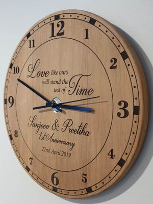 Solid wood clock
