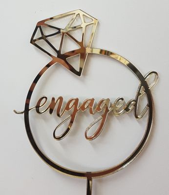 Engaged cake topper