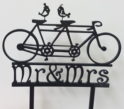 Mr &amp; Mrs Bicycle cake topper