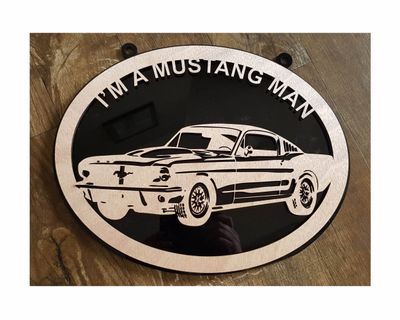 Mustang man plaque