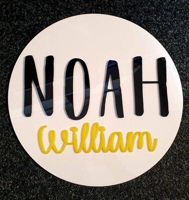 Kids name wall plaque