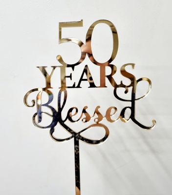 50 Years Blessed Cake topper