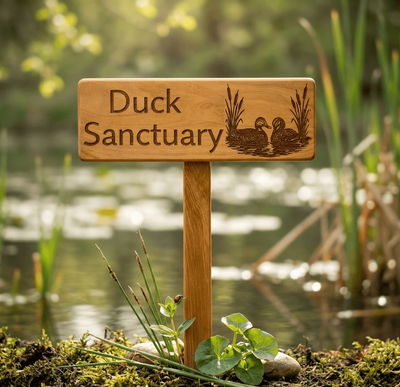 Customised wooden sign with stake