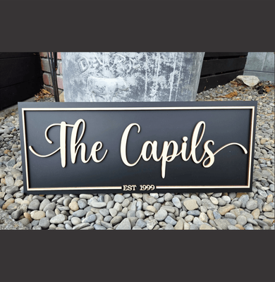 Customised Acrylic &amp; wood sign raised detail