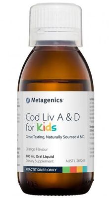 Metagenics Cod Liver A and D for Kids orange flavour 100ml