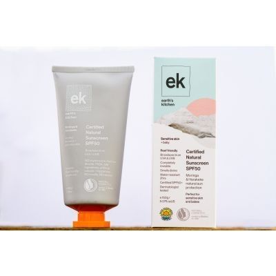 Earth&#039;s Kitchen Moringa &amp; Harakeke Sensitive//Baby Sun Protection Sunscreen SPF50 150g tube