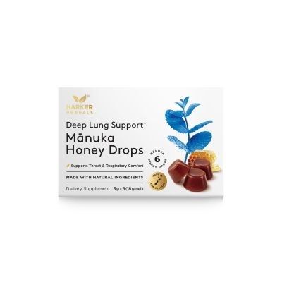 Harker Herbals Deep Lung Support Manuka Honey Drops Lozenges 3g x 6