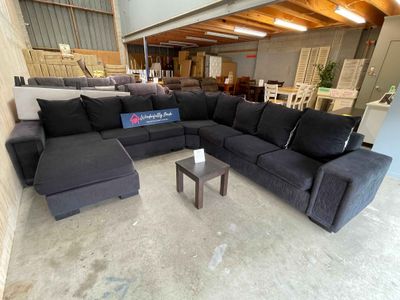 Large corner sofa in black