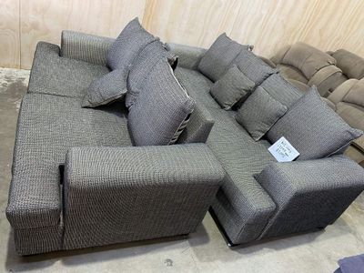 $1298 Was - Sale Now at $1000 - Preloved 3+2 Couches Black