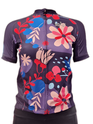 SOL JERSEY W&#039;S CADENCE LE FLORAL S/SL NAVY BLUE XS