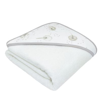Living Textiles Organic Hooded Towel Dandelion/Grey