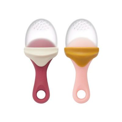 Boon Pulp Silicone Feeder 2pk Pink/Coral