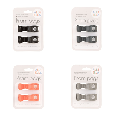 All4Ella Pram Pegs 2pk Assorted Colours