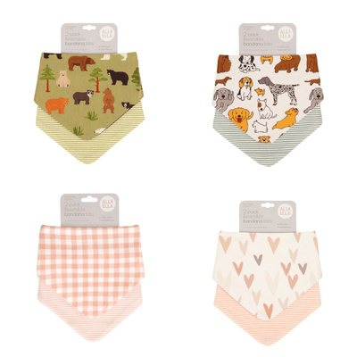 All4Ella Bandana Bibs 2pk Assorted Designs