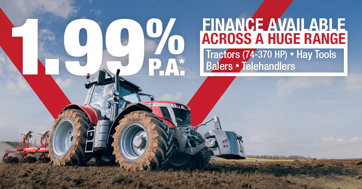 Take advantage of 1.99% finance across a huge range of Massey Ferguson gear.*