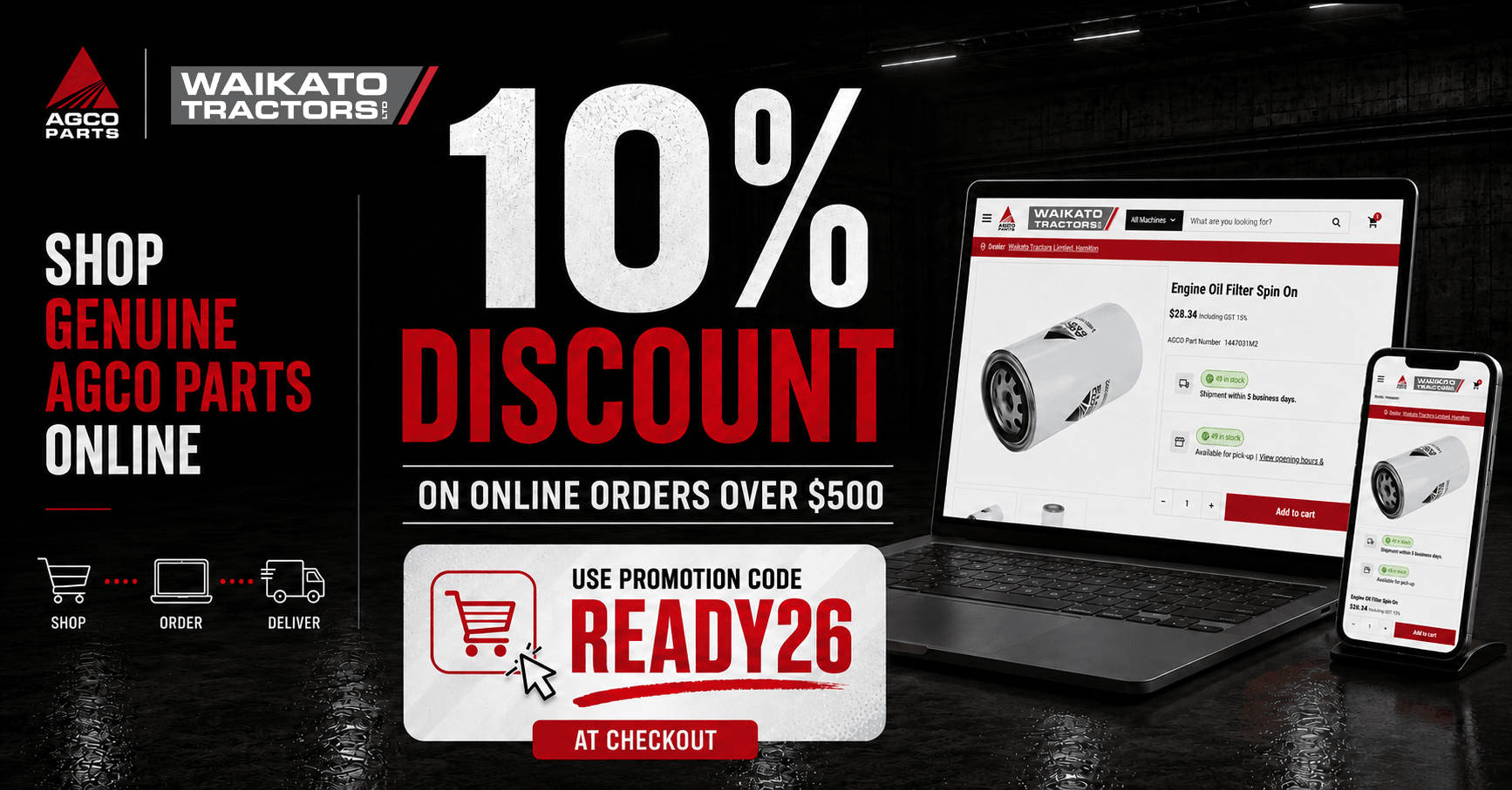Save 10% on Genuine AGCO Parts Online.