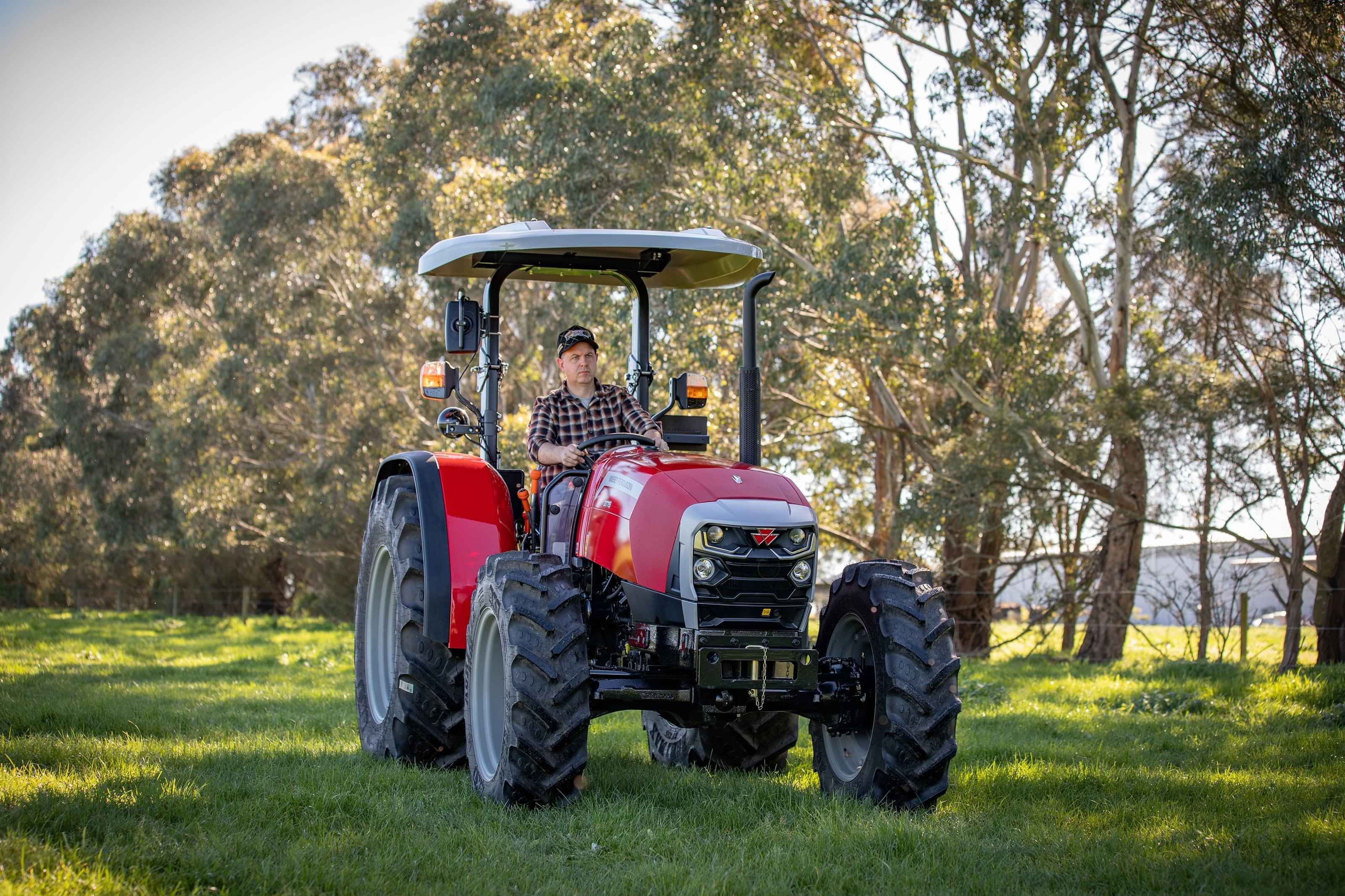 MF 3700 Series ROPS tractor in the field