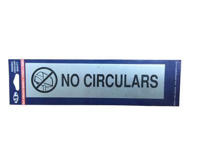 Aluminium Signs Self Adhesive NO CIRCULARS