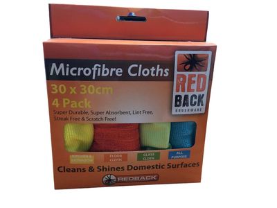 Microfibre Cloths 30x30cm Pak (4)