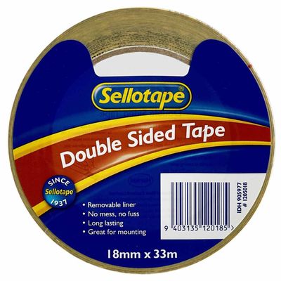 Sellotape Double Sided Tape 18mm x 33m Transparent
