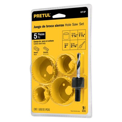 PRETUL HOLE SAW SET - 5pc 32mm-53mm