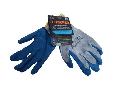 COTTON/RUBBER  GLOVES LARGE