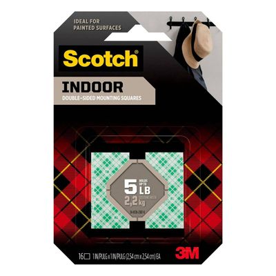 SCOTCH INDOOR DOUBLE SIDED MOUNTING SQUARES