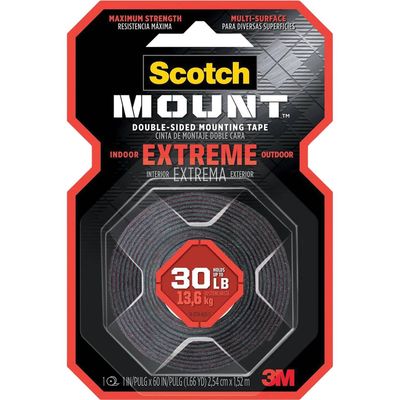 SCOTCH DOUBLE SIDE TAPE - OUTDOORS 25mm x 1.5m - 30lb