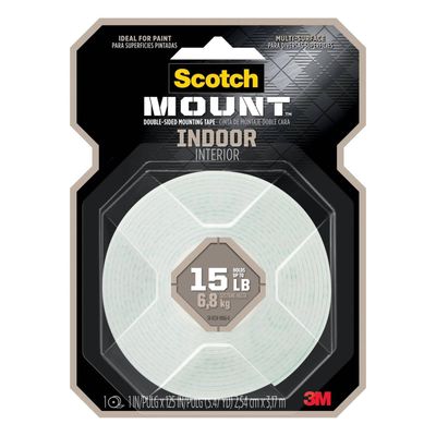 SCOTCH DOUBLE SIDED TAPE - INDOORS 25mm x 3.1m 15lb Load