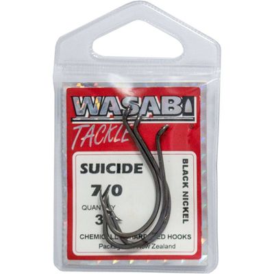 WASABI HOOK BLACK NICKEL 7/0 (Pkt)