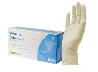 Medicom SafeBasic Easy Fit Latex Gloves (Box 100)